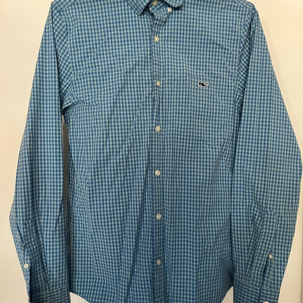 Vineyard Vines Men's Blue Checkered Shirt
